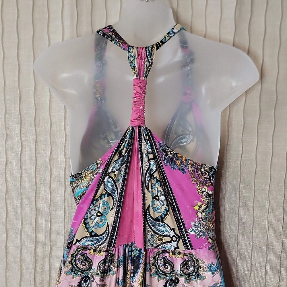 Y2K Boho Metallic Halter Style Maxi - Picture 11 of 12